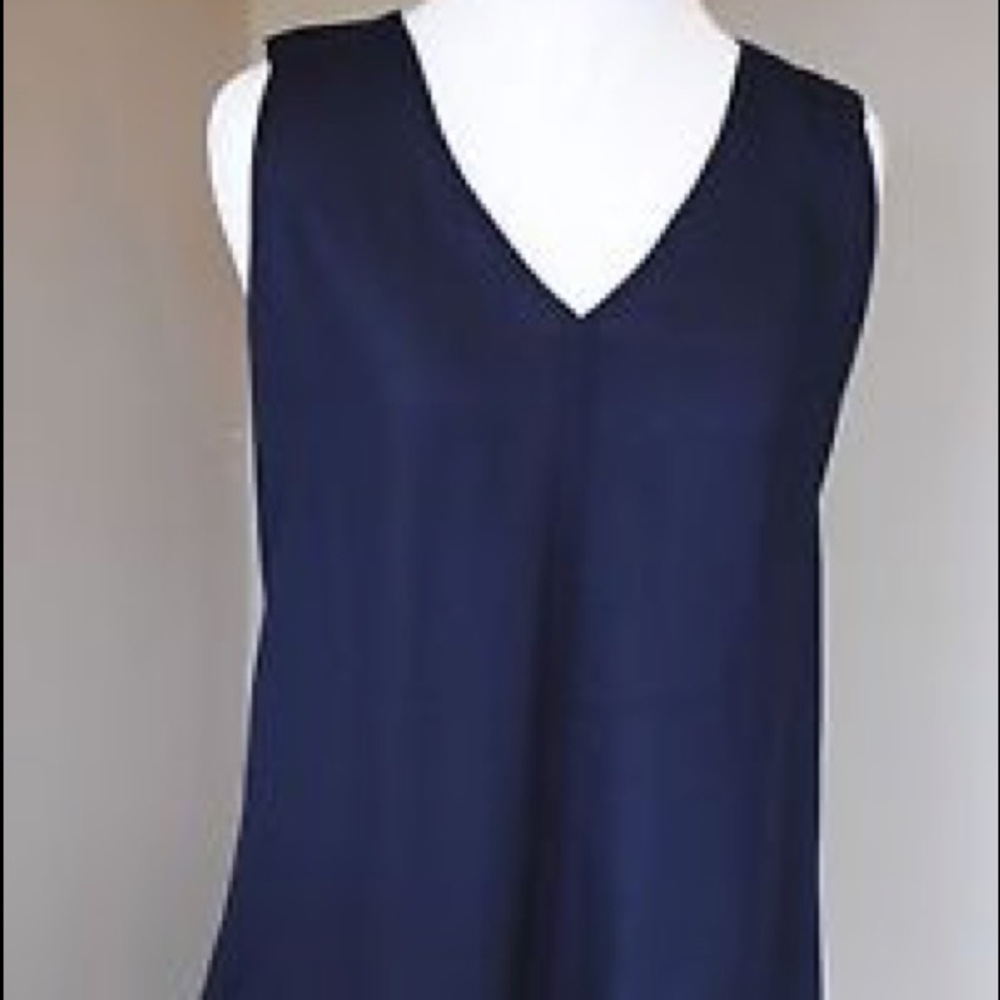J Crew Drapey Crepe Tank Navy
